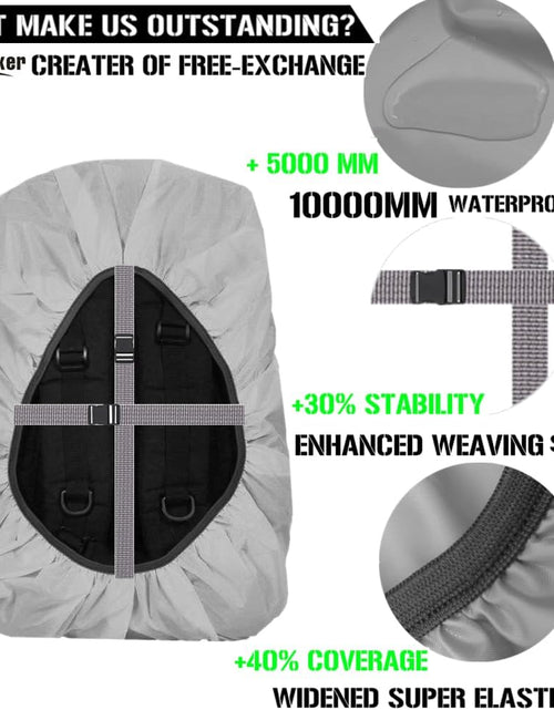 Load image into Gallery viewer, Waterproof Backpack Rain Cover for (15-90L), Upgraded Anti-Slip Cross Buckle Straps, Triple Strengthened Layers for Hiking Camping Traveling
