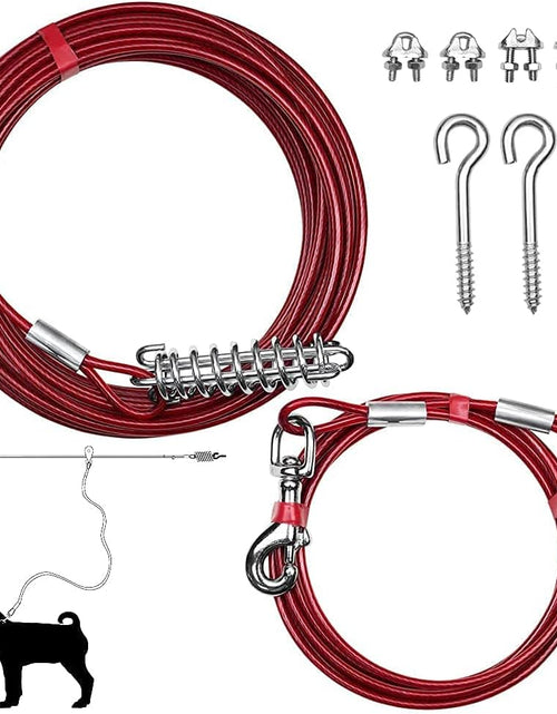Load image into Gallery viewer, Pet Tie Out Cable for Dogs up to 90/125/ 250 Pounds, 25/30 Feet (125Lbs/ 60Ft/ Trolley)
