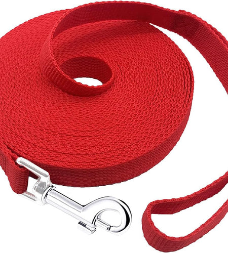 15Ft 20Ft 30Ft 40Ft 50Ft Long Dog/Puppy Lead Obedience Recall Training Dog Leashes for Small Medium Dogs Camping, Training, Play, or Backyard (15 FT, Red)