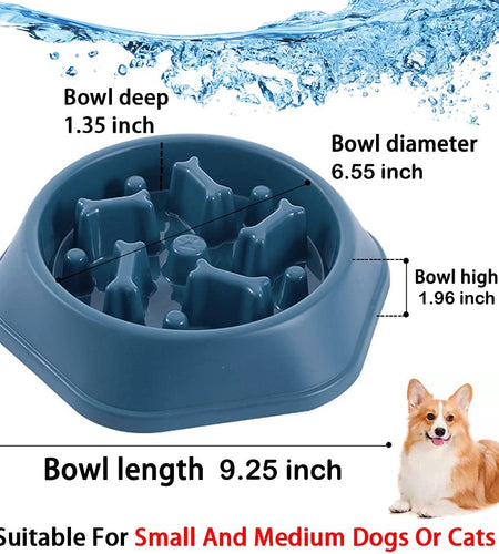 Slow Feeder Dog Bowl anti Gulping Healthy Eating Interactive Bloat Stop Fun Alternative Non Slip Dog Slow Food Feeding Pet Bowl Slow Eating Healthy Design for Small Medium Size Dogs