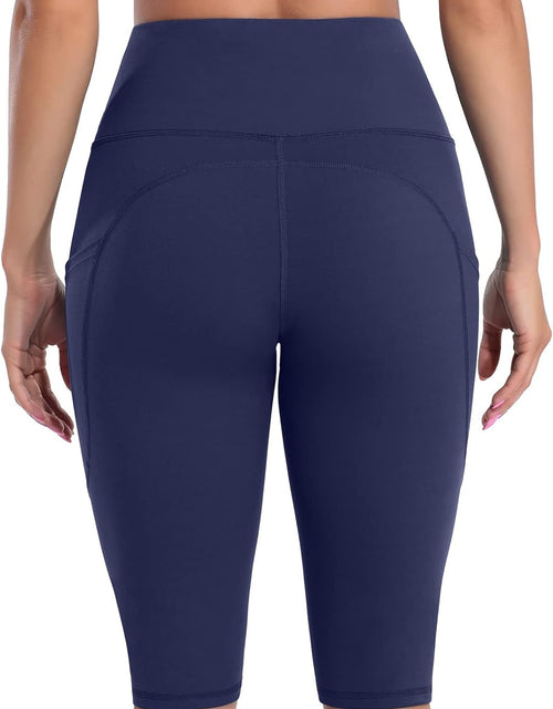 Load image into Gallery viewer, Womens High Waist Biker Shorts with Pockets 12&quot; Workout Running Short
