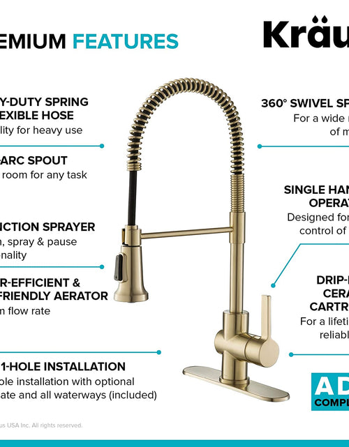 Load image into Gallery viewer, Britt Commercial Style Kitchen Faucet in Spot Free Antique Champagne Bronze, KPF-1690SFACB
