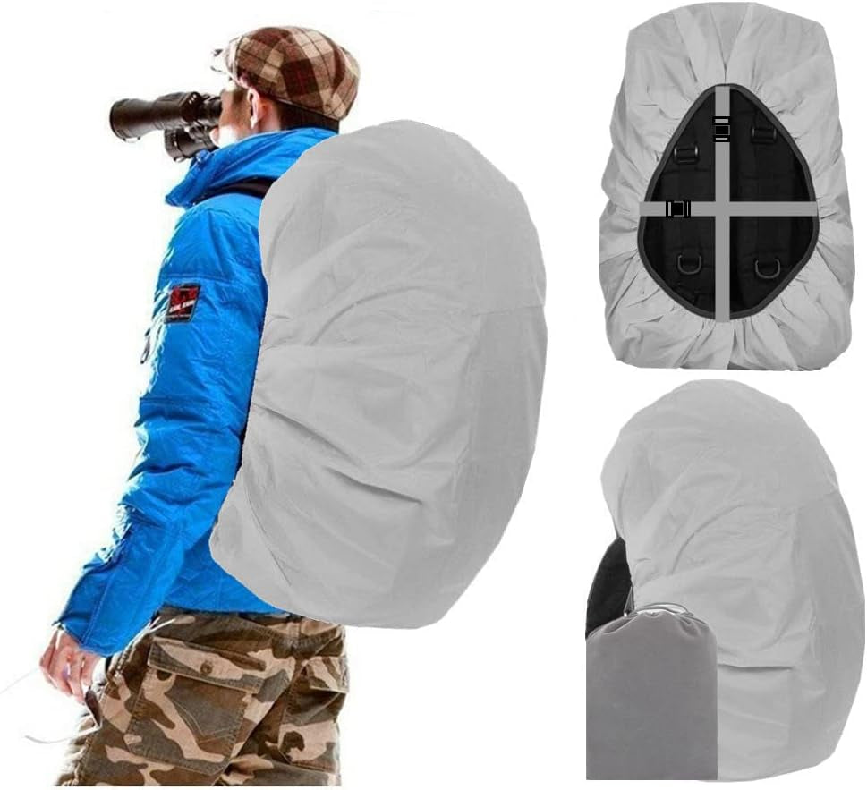 Waterproof Backpack Rain Cover for (15-90L), Upgraded Anti-Slip Cross Buckle Straps, Triple Strengthened Layers for Hiking Camping Traveling