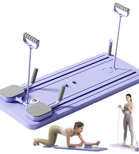 Pilates Board - 2024 Pilates Reformer Set, Multi-Purpose Foldable Pilates Reformer Board for Home(Purple)