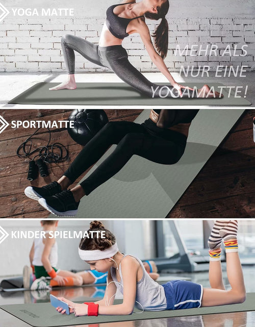 Load image into Gallery viewer, Yoga Mat with Strap, 1/3| 1/4 Inch Extra Thick Yoga Mat Double-Sided Non Slip, Professional TPE| PVC Yoga Mats for Women Men, Workout Mat for Yoga, Pilates and Floor Exercises
