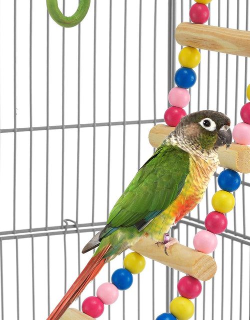 Load image into Gallery viewer, Metal Roof Top Bird Cage Wrought Rolling Birdcage W/Detachable Stand for Medium Small Parrots Parakeets Budgies Cockatiels
