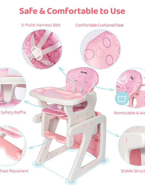 Load image into Gallery viewer, 3 in 1 Baby High Chair Convertible Play Table Seat Booster Toddler Feeding Tray
