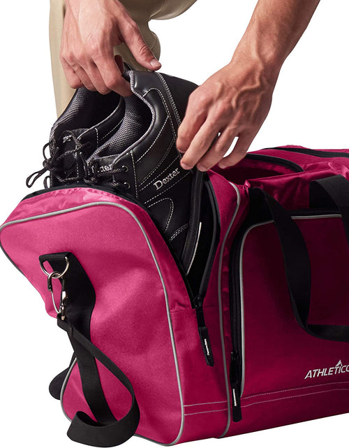 Load image into Gallery viewer, Bowling Bag for Single Ball - Single Ball Tote Bag with Padded Ball Holder - Fits a Single Pair of Bowling Shoes up to Mens Size 14
