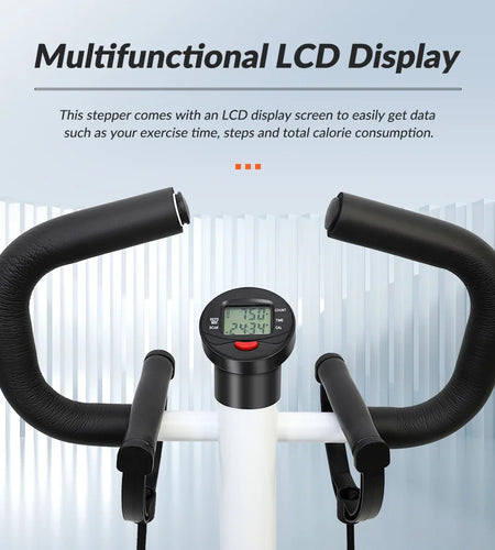 Steppers for Exercise, Mini Stair Stepper with Resistance Bands and Handlebar, 2 Ways to Use, Stair Climber Fitness Exercise Equipment for Full Body Training, 330 Lbs Weight Capacity