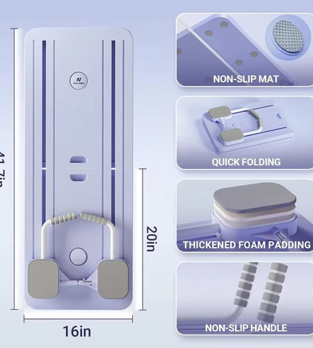 Pilates Board - 2024 Pilates Reformer Set, Multi-Purpose Foldable Pilates Reformer Board for Home(Purple)