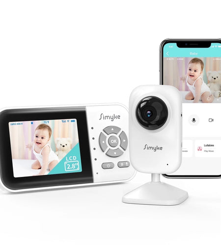 Upgrate Video Baby Monitor,Wifi Baby Camera,2.8" LCD Display and App Control,1200Ft Long Range,2 Way Talk,Auto Night Vision,Sound Alert,Vox,Temperature Sensor 5 Lullabies Feeding Remind