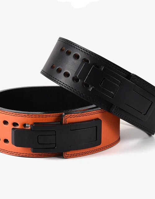 Load image into Gallery viewer, Fitness Lifting Belt Cowhide Wide Weightlifting Belt Gym Bodybuilding Belt Barbell Powerlifting Belty Training Waist Protector
