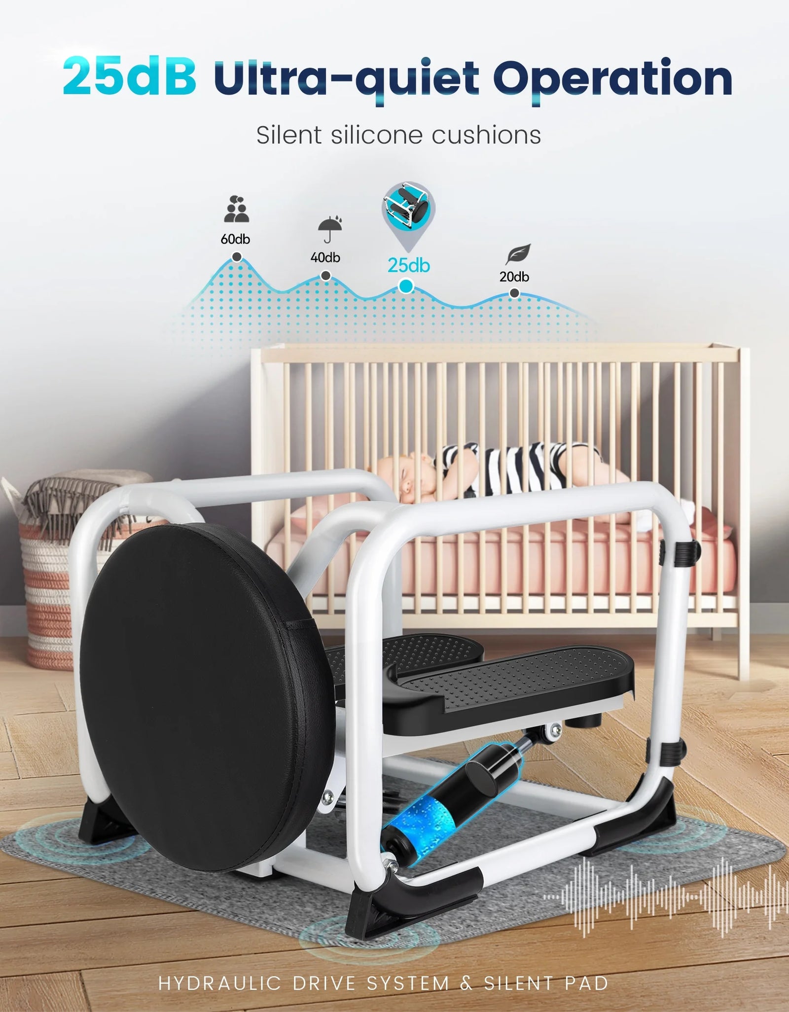 Steppers for Exercise with Twist Stool, Multifunctional Mini Fitness Machine for Full Body Workout, Home Workout Equipment with Resistance Bands & LCD Monitor
