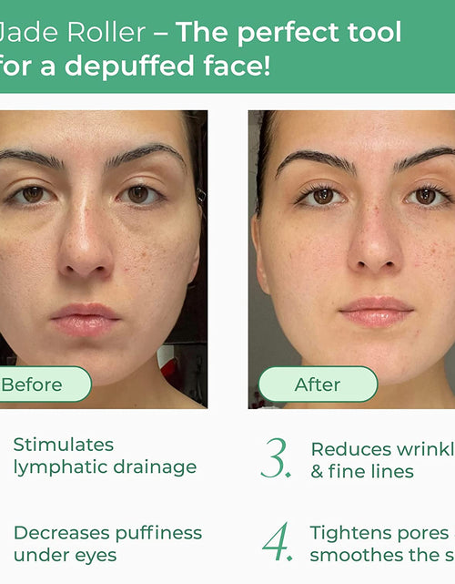 Load image into Gallery viewer, Jade Roller for Face and Gua Sha Facial Tools - Includes Real Jade Roller and Gua Sha Set - Certified Face Roller and Guasha for Your Skin Care Routine

