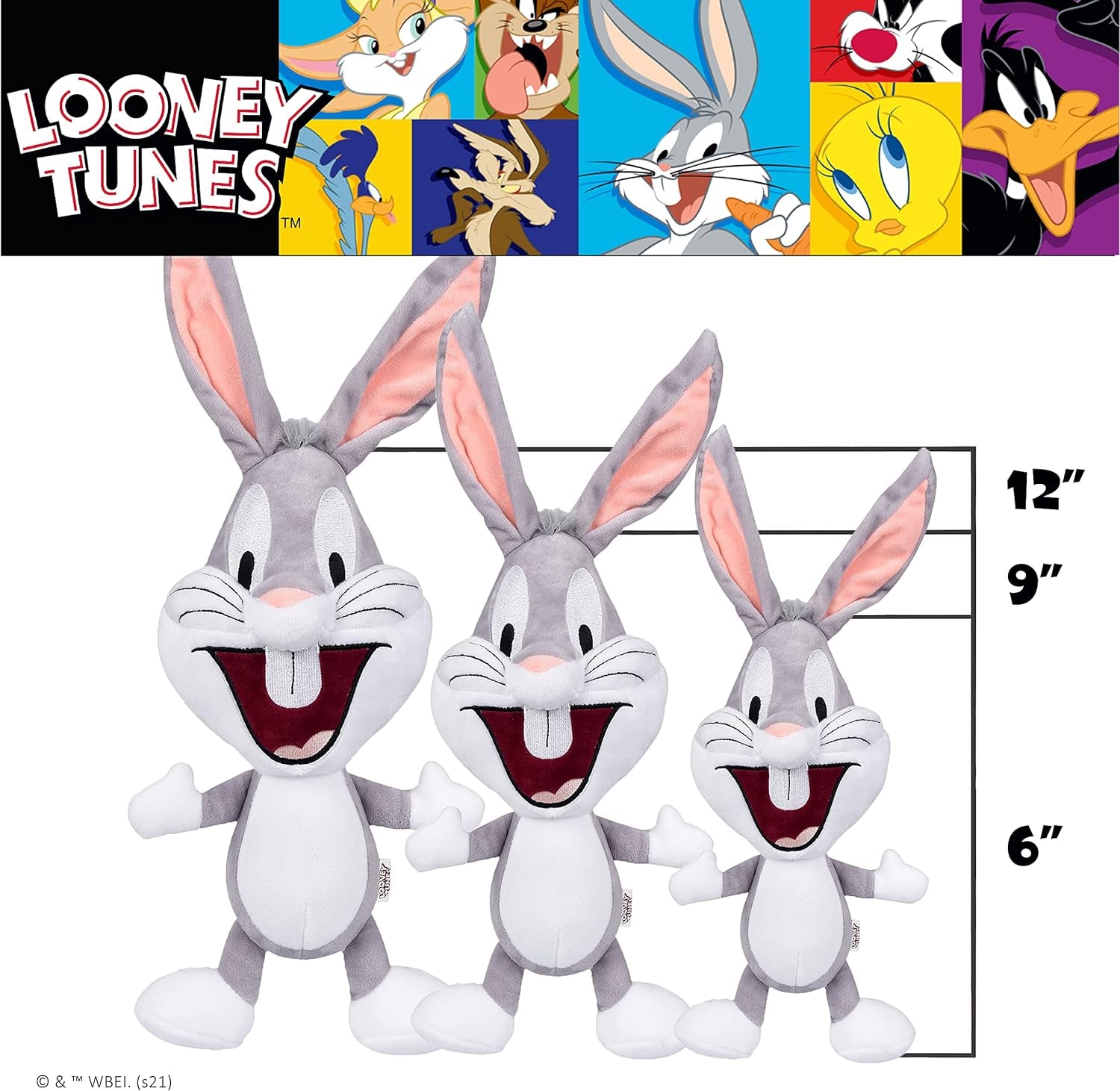 Toys for Dogs - Bugs Bunny Plush Dog Toy - Bugs Bunny Plush Toys for All Dogs - Dog Chew Toy for All Sized Dogs - Officially Licensed Dog Toy from Warner Bros