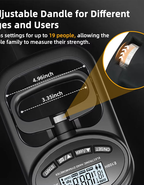 Load image into Gallery viewer, Grip Strength Tester 265Lbs/120Kg Digital Hand Dynamometer Grip Strength Meter USB LCD Screen Hand Grip Dynamometer
